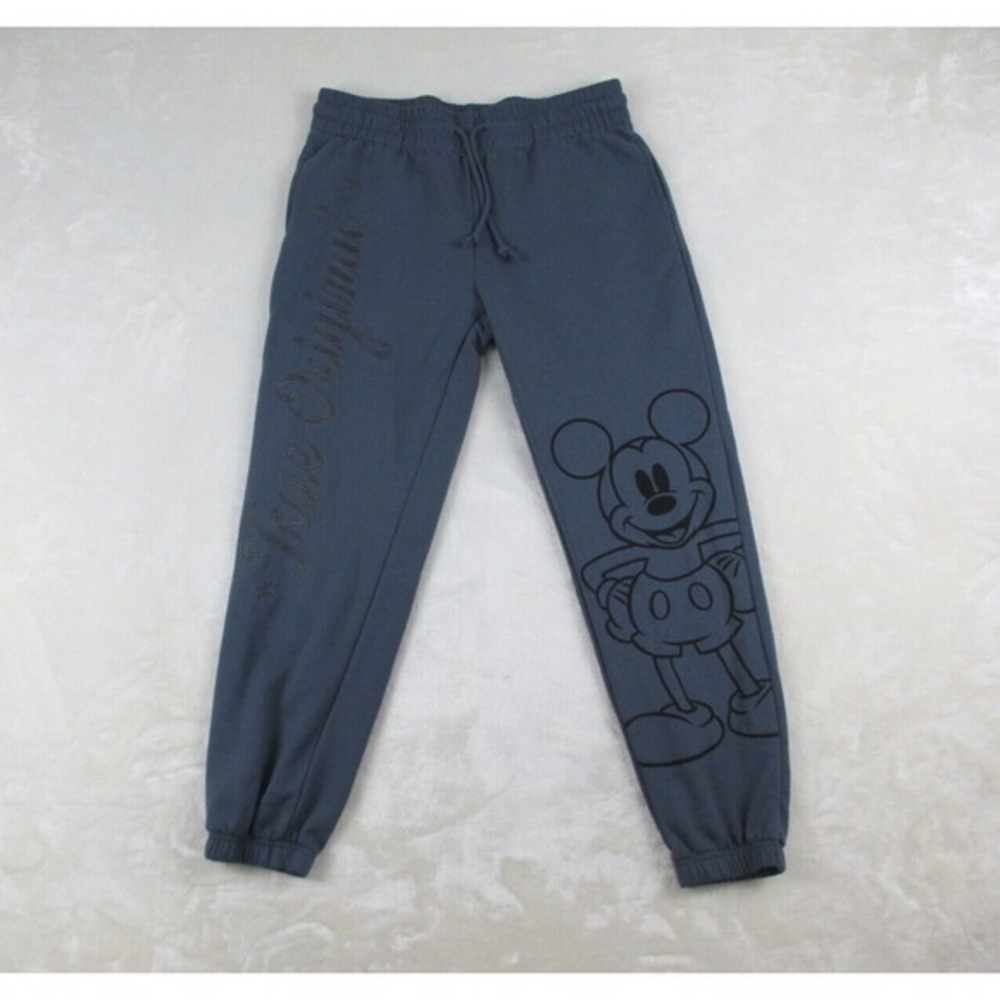 Disney Pants Womens 2XL XXL Gray Sweat Pants Mickey Mouse True Original Joggers